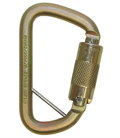 3M DBI-SALA Rollgliss Technical Rescue Offset D Fall Arrest Carabiner with Captive Eye - Gold - Medium - 2000117