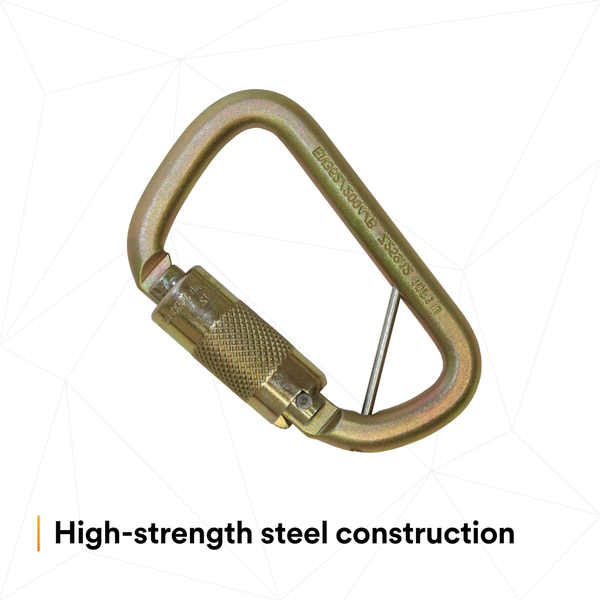 3M DBI-SALA Rollgliss Technical Rescue Offset D Fall Arrest Carabiner with Captive Eye - Gold - Medium - 2000117