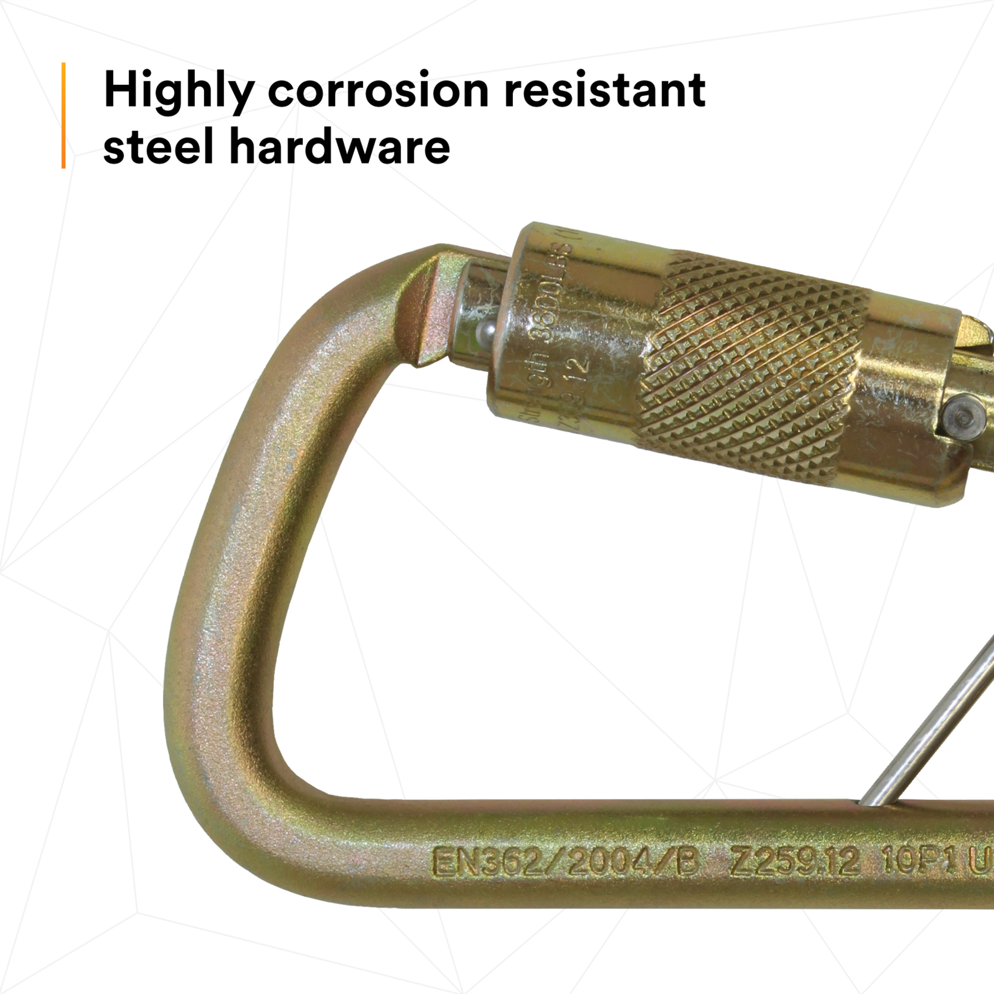 3M DBI-SALA Rollgliss Technical Rescue Offset D Fall Arrest Carabiner with Captive Eye - Gold - Medium - 2000117