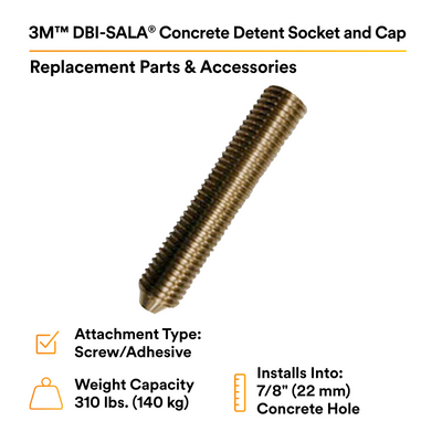 3M DBI-SALA Detent Anchor Socket and Cap For Concrete - Fits 7/8 in Hole - 2101000
