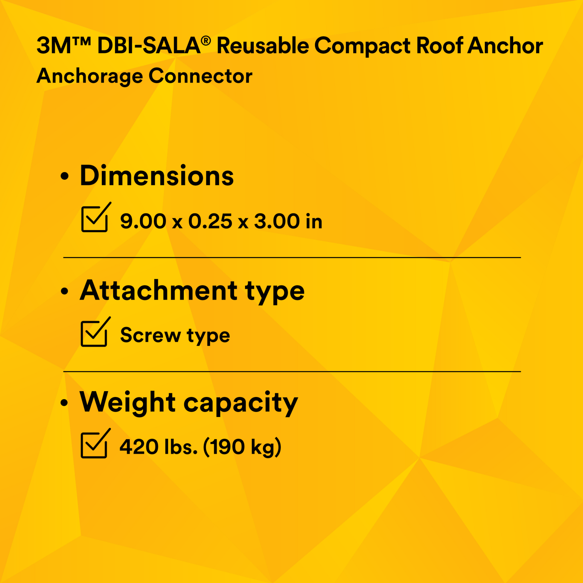 3M DBI-SALA Reusable Compact Roof Anchor - 2103677