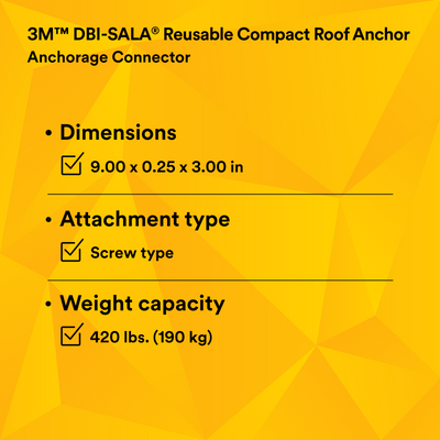 3M DBI-SALA Reusable Compact Roof Anchor - 2103677