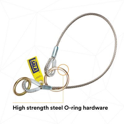 3M DBI-SALA Pass-Thru Cable Tie-Off Adapter Anchor - Stainless Steel - 4 ft - 5900550