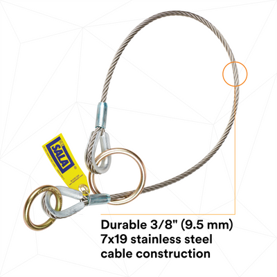 3M DBI-SALA Pass-Thru Cable Tie-Off Adapter Anchor - Stainless Steel - 4 ft - 5900550