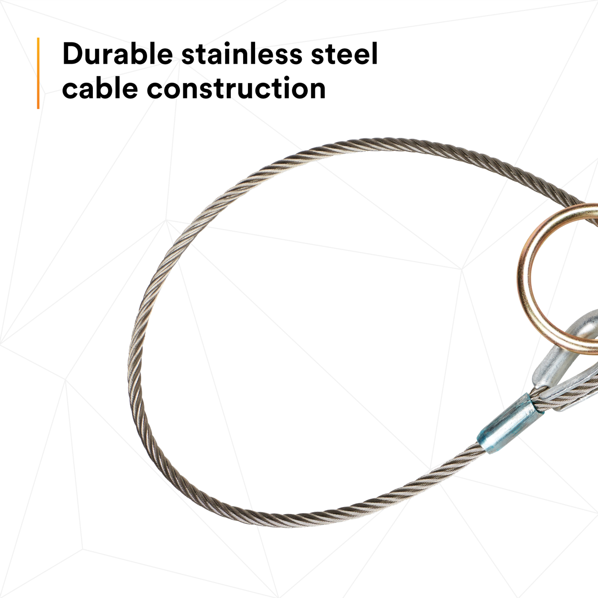 3M DBI-SALA Pass-Thru Cable Tie-Off Adapter Anchor - Stainless Steel - 3 ft - 5900560