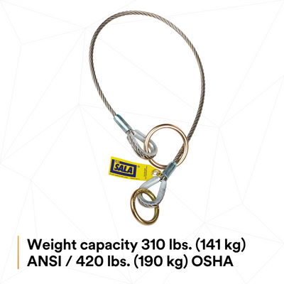 3M DBI-SALA Pass-Thru Cable Tie-Off Adapter Anchor - Stainless Steel - 3 ft - 5900560