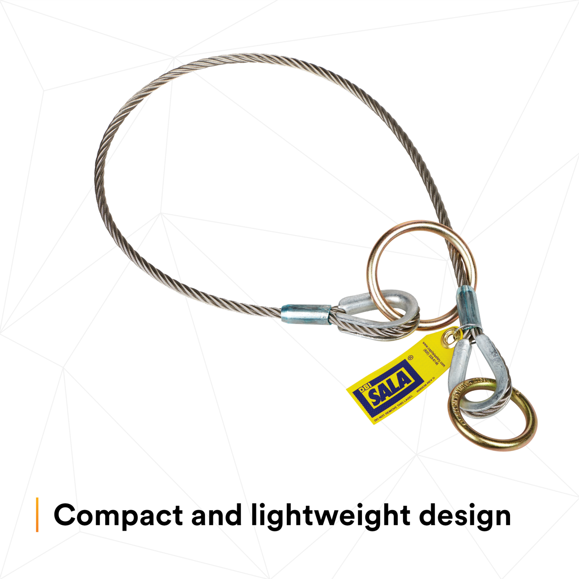 3M DBI-SALA Pass-Thru Cable Tie-Off Adapter Anchor - Stainless Steel - 3 ft - 5900560