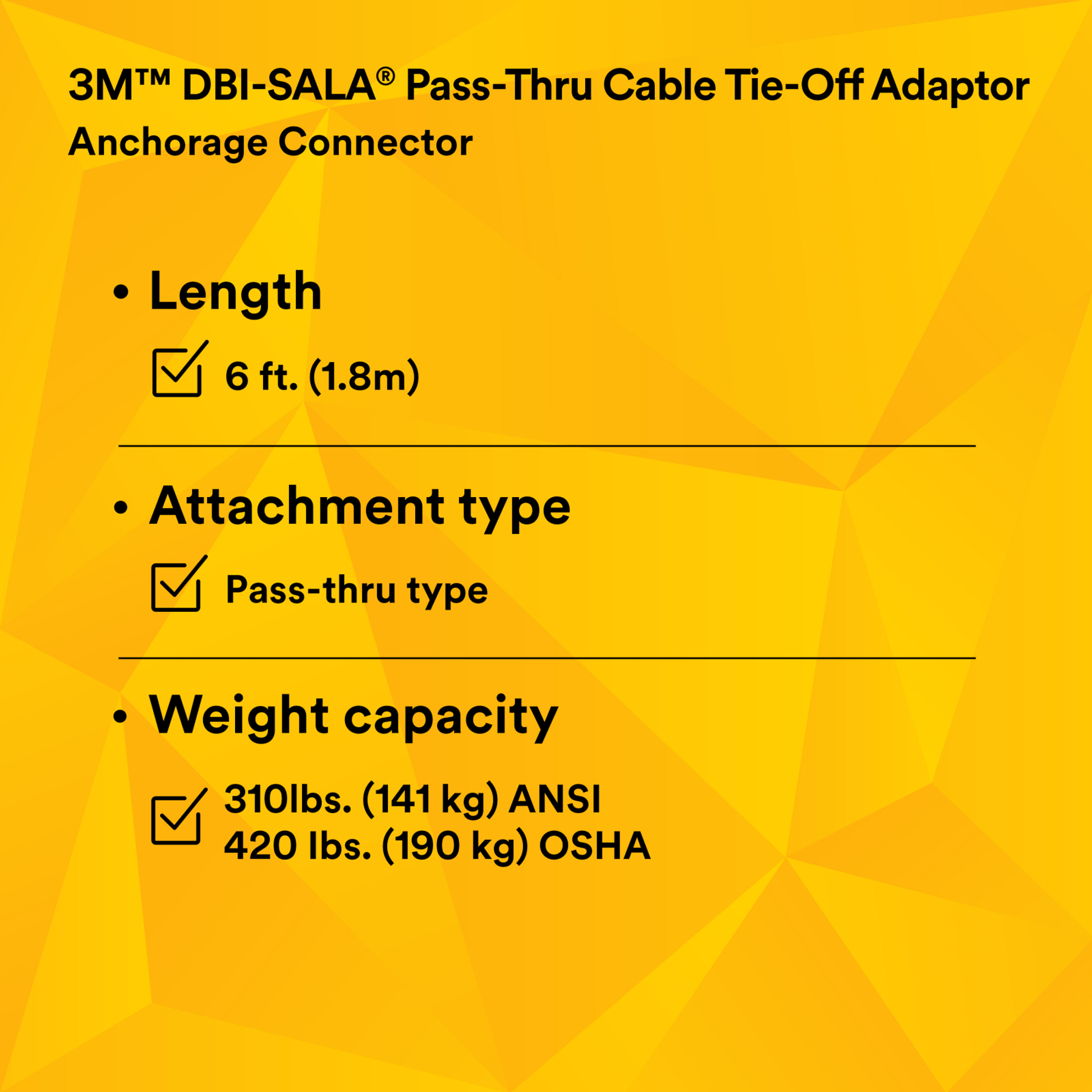 3M DBI-SALA Cable Tie-Off Adaptor - 5900551