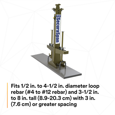 3M DBI-SALA Temporary Loop Rebar Horizontal Lifeline Stanchion with Base - 7400045