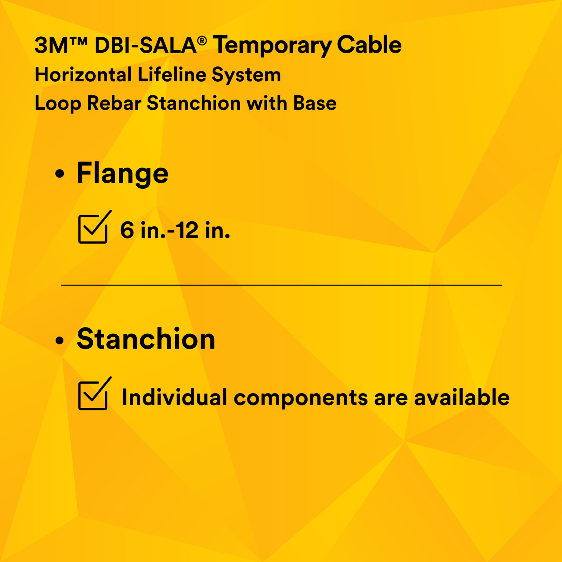 3M DBI-SALA Temporary Loop Rebar Horizontal Lifeline Stanchion with Base - 7400045