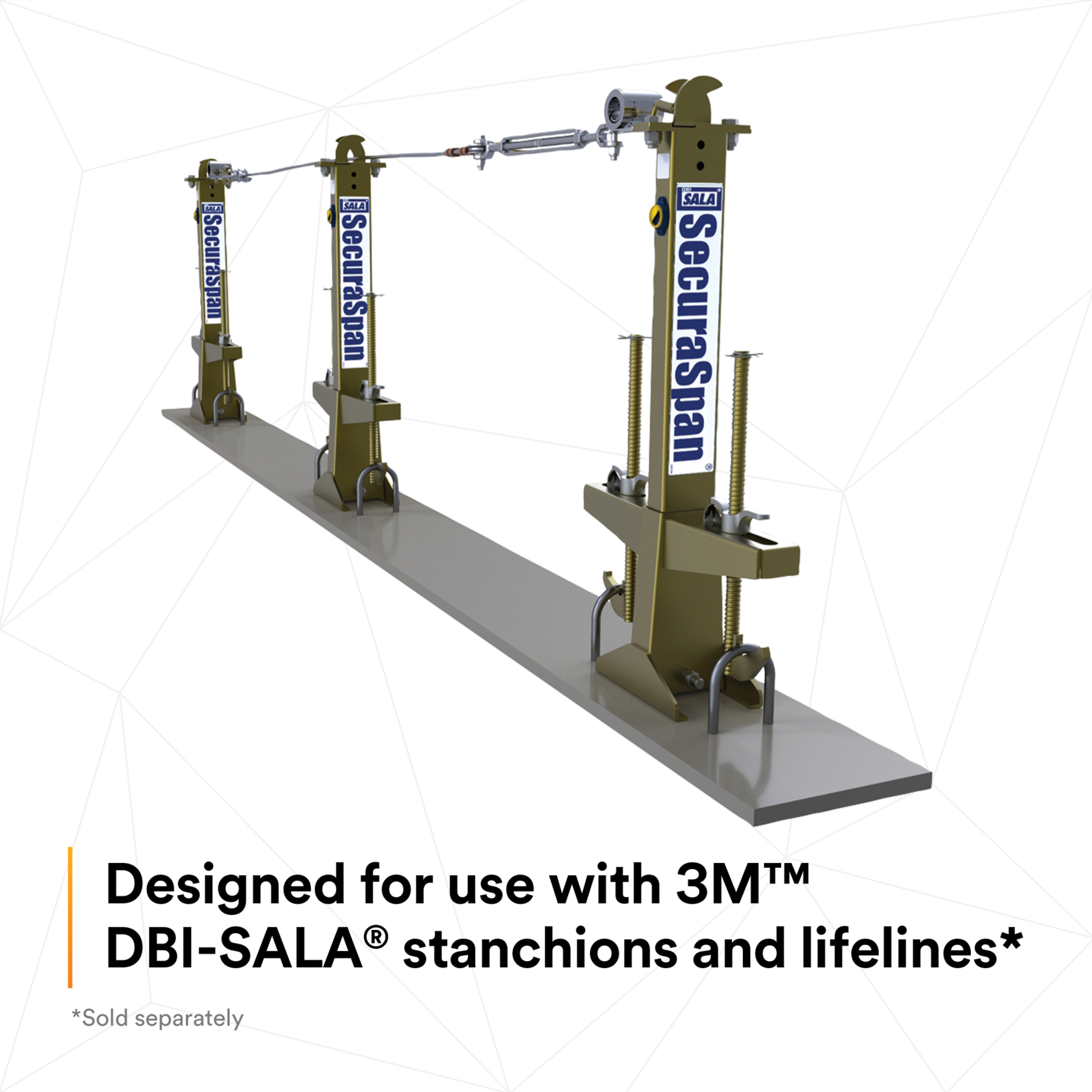 3M DBI-SALA Temporary Loop Rebar Horizontal Lifeline Stanchion with Base - 7400045