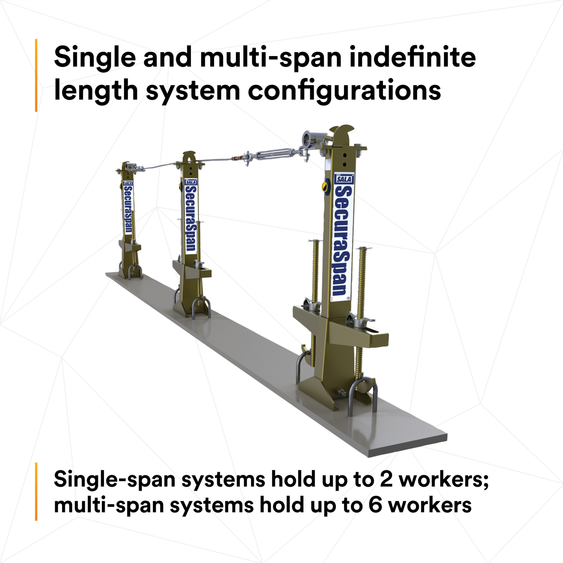 3M DBI-SALA Temporary Loop Rebar Horizontal Lifeline Stanchion with Base - 7400045
