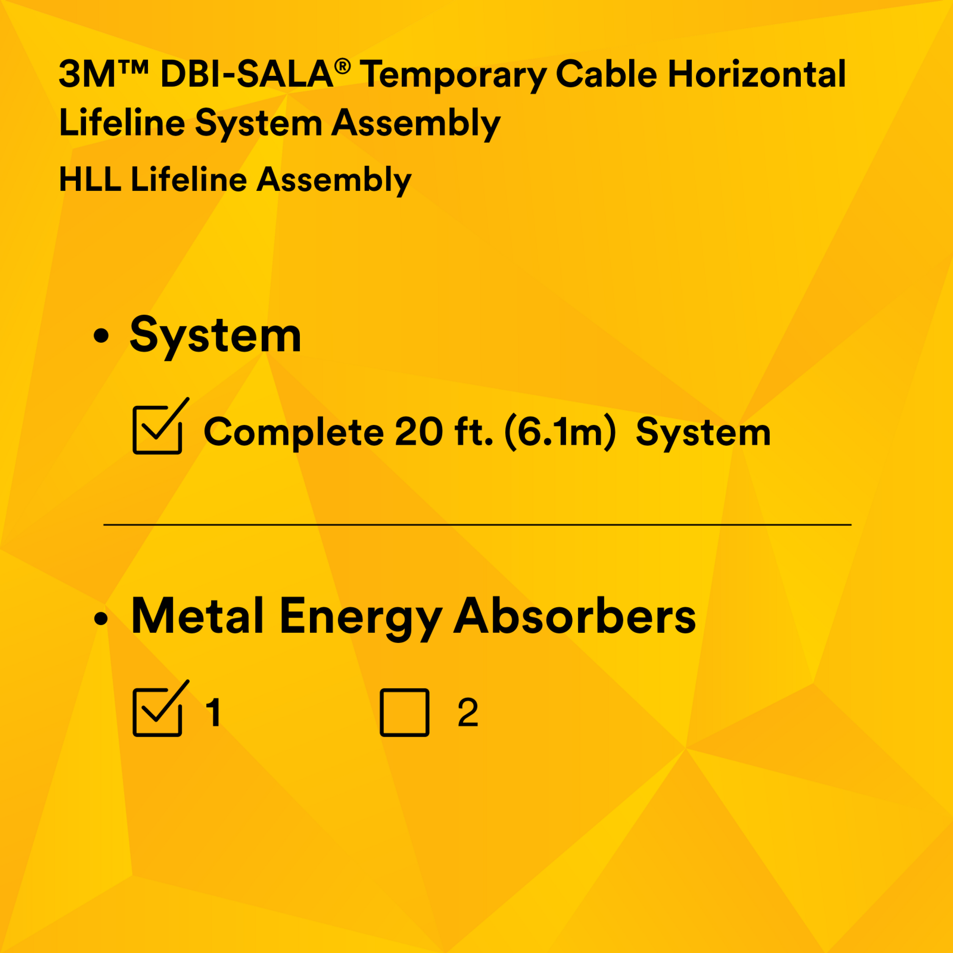 3M DBI-SALA Single-Span Horizontal Lifeline For Stanchions - Galvanized Cable - 20 ft. - 7403020