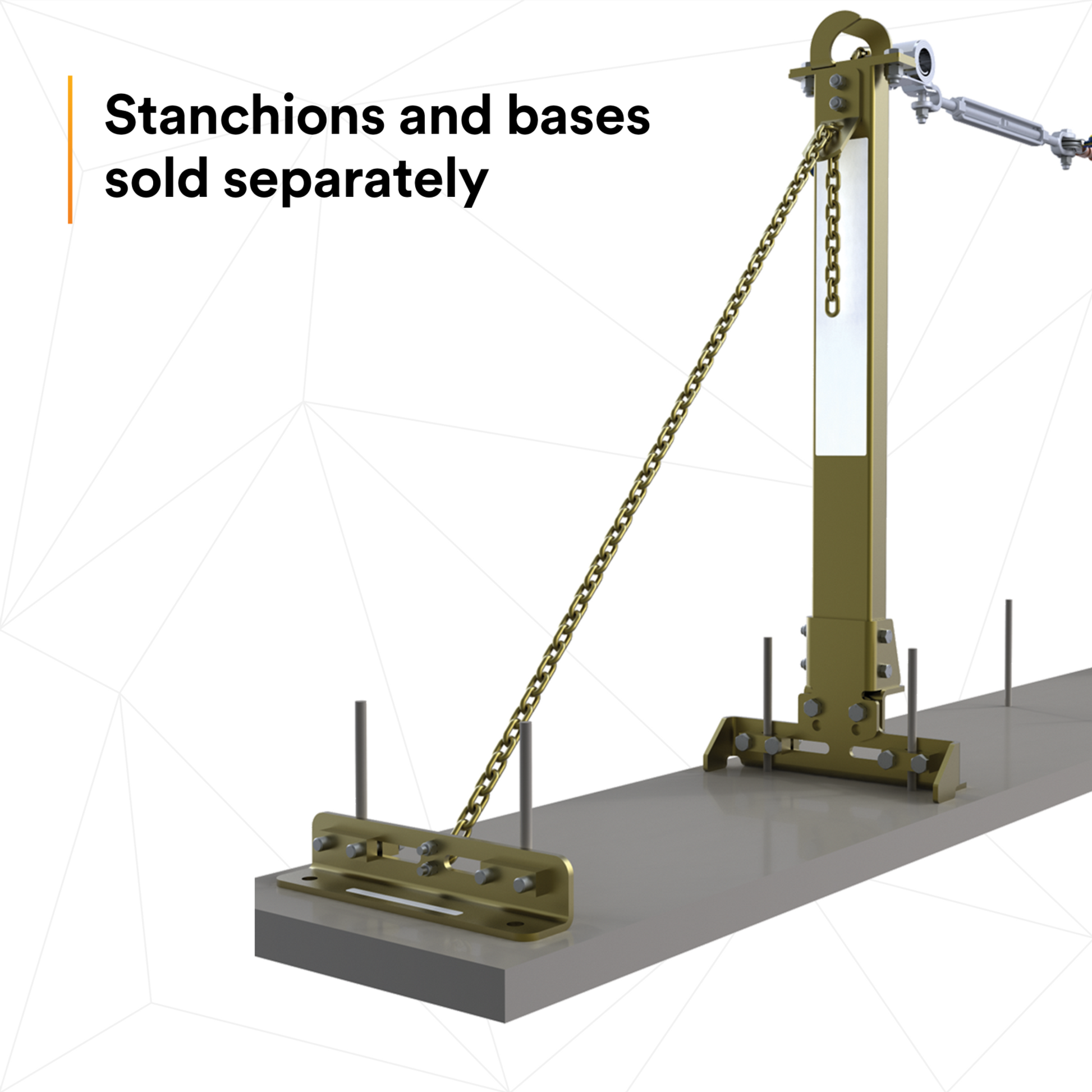 3M DBI-SALA Single-Span Horizontal Lifeline For Stanchions - Galvanized Cable - 20 ft. - 7403020
