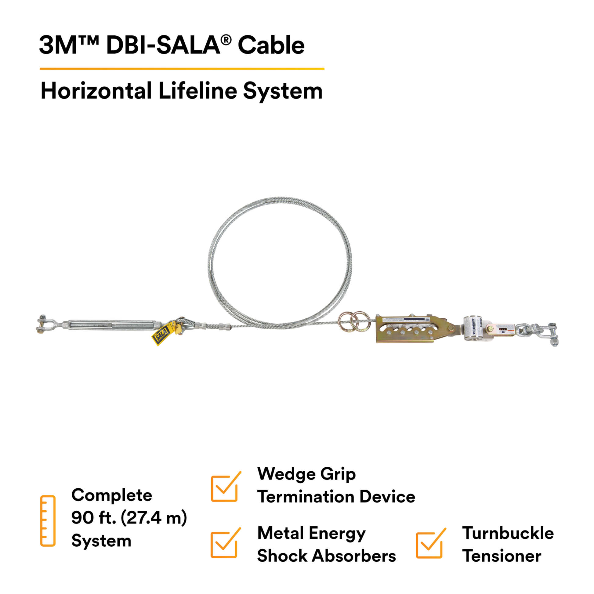 3M DBI-SALA Sayfline Cable Horizontal Lifeline System - 7602090
