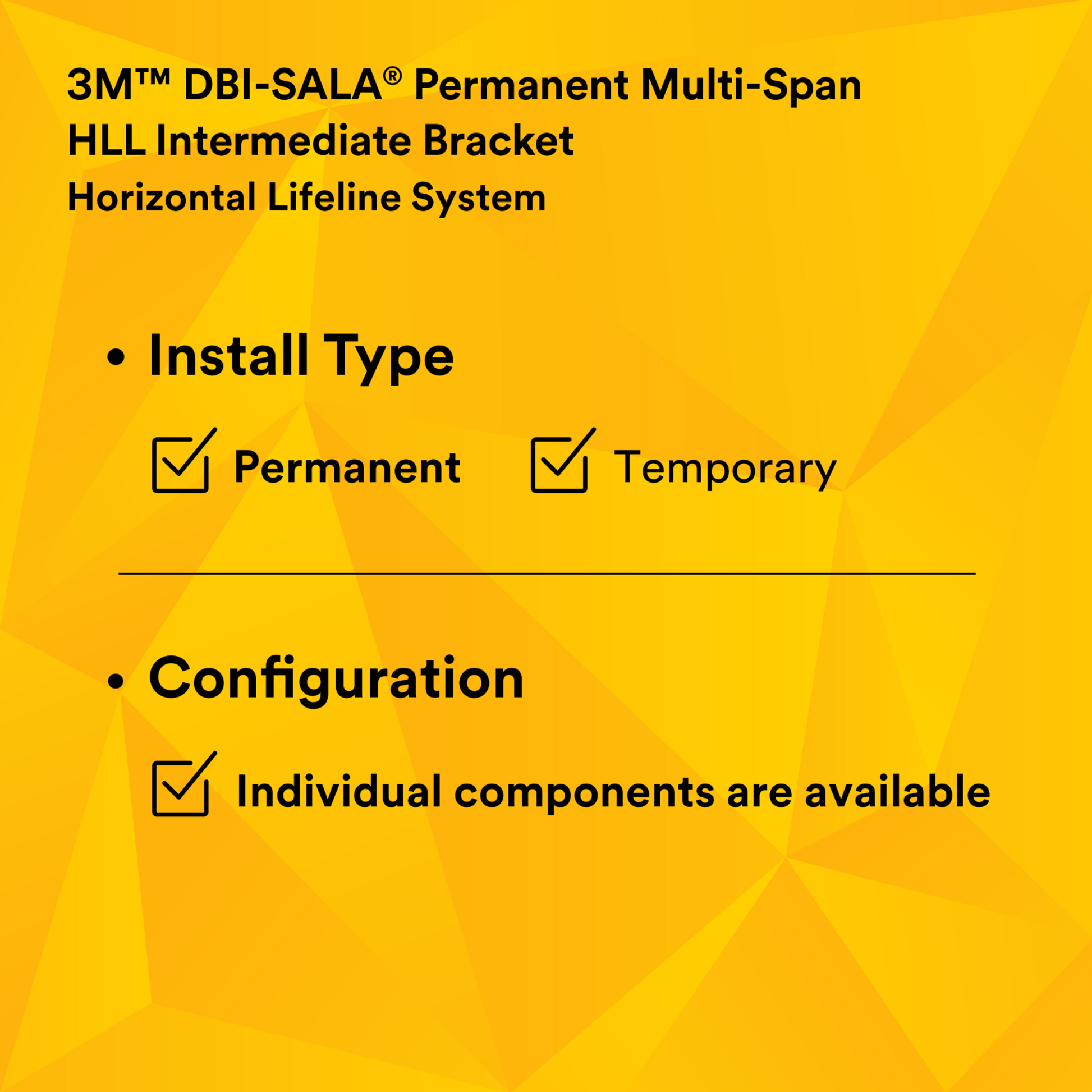3M DBI-SALA Permanent Multi-Span Horizontal Lifeline Intermediate Bracket - 7608001