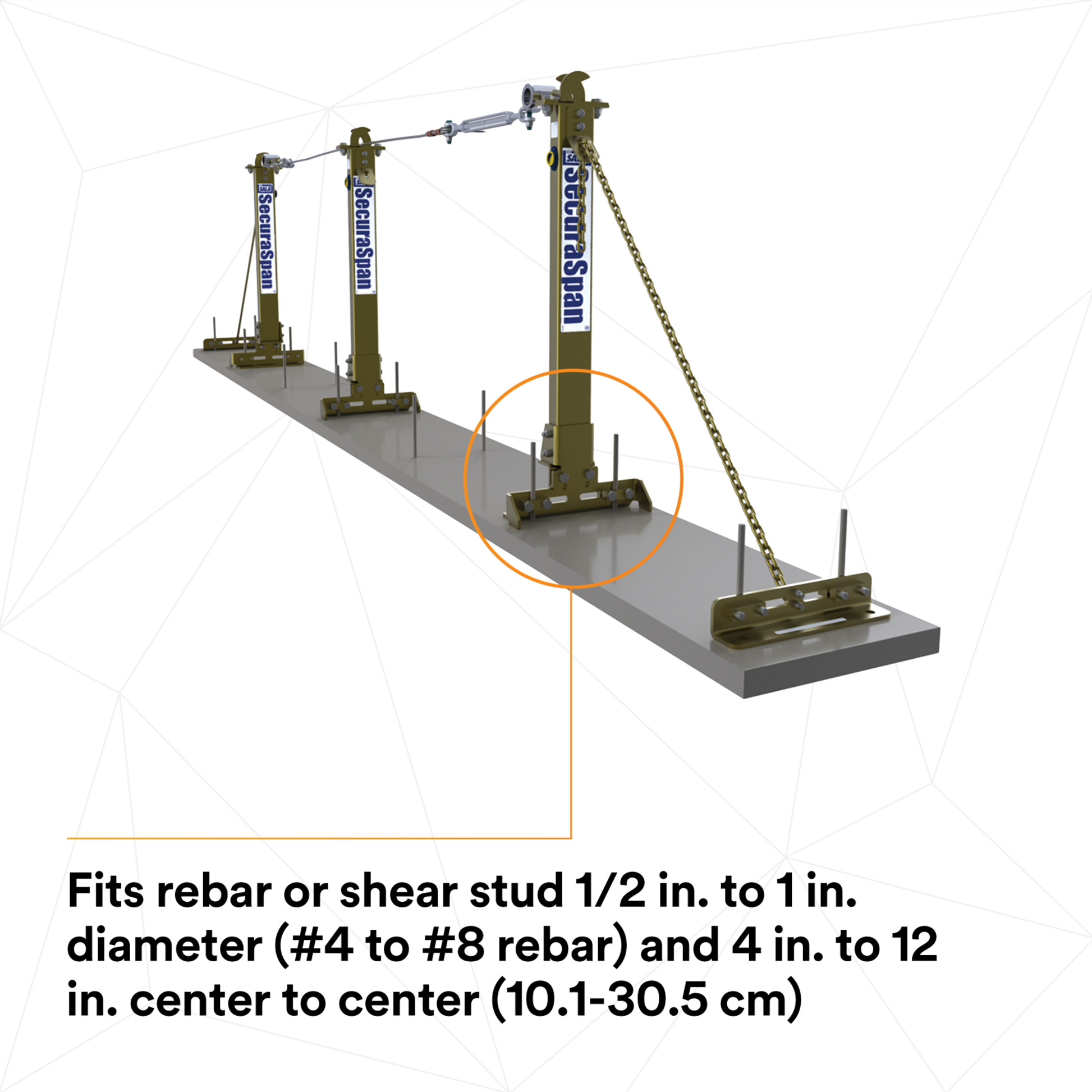 3M DBI-SALA SecuraSpan Rebar/Shear Stud HLL Intermediate Retrofit Kit 7400054