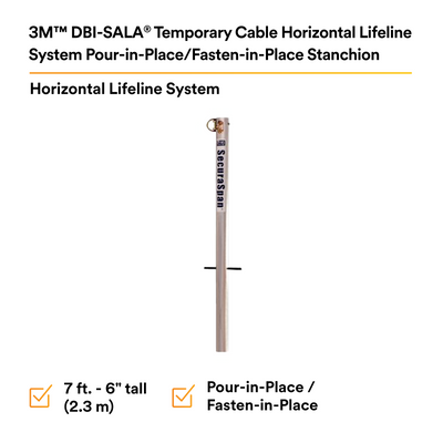 3M DBI-SALA SecuraSpan Pour - in - Place/Fasten - in - Place HLL Stanchion 7400203