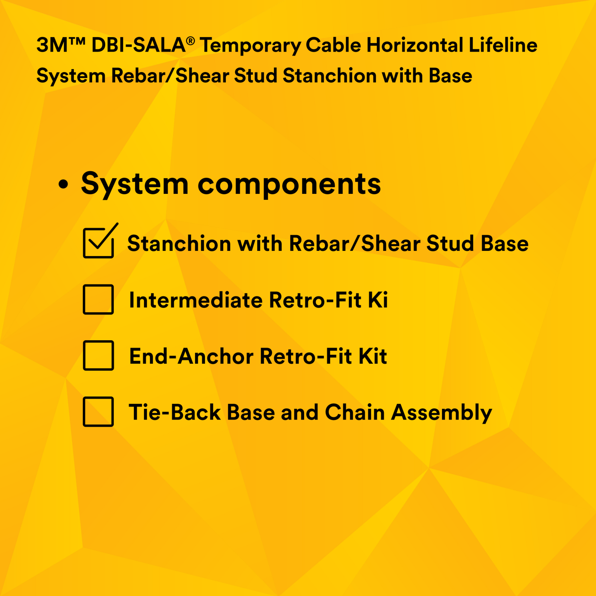 3M DBI-SALA SecuraSpan Rebar/Shear Stud HLL Stanchion with Base 7400215