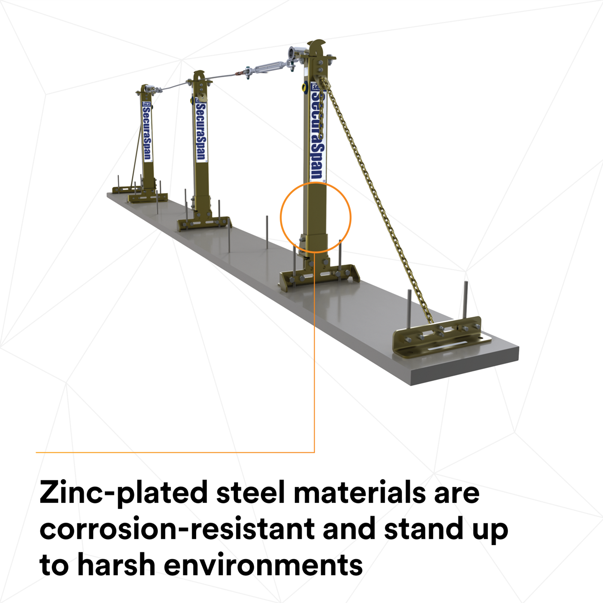 3M DBI-SALA SecuraSpan Rebar/Shear Stud HLL Stanchion with Base 7400215