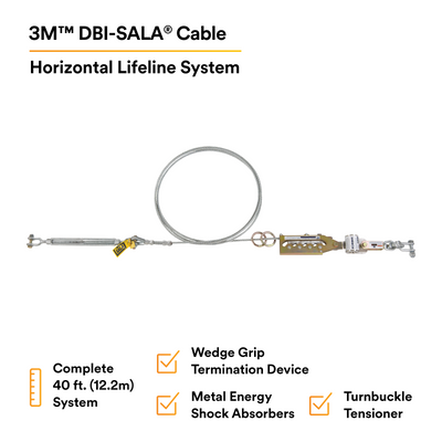 3M DBI-SALA Sayfline 40 ft. Galvanized Cable Horizontal Lifeline System - 7602040