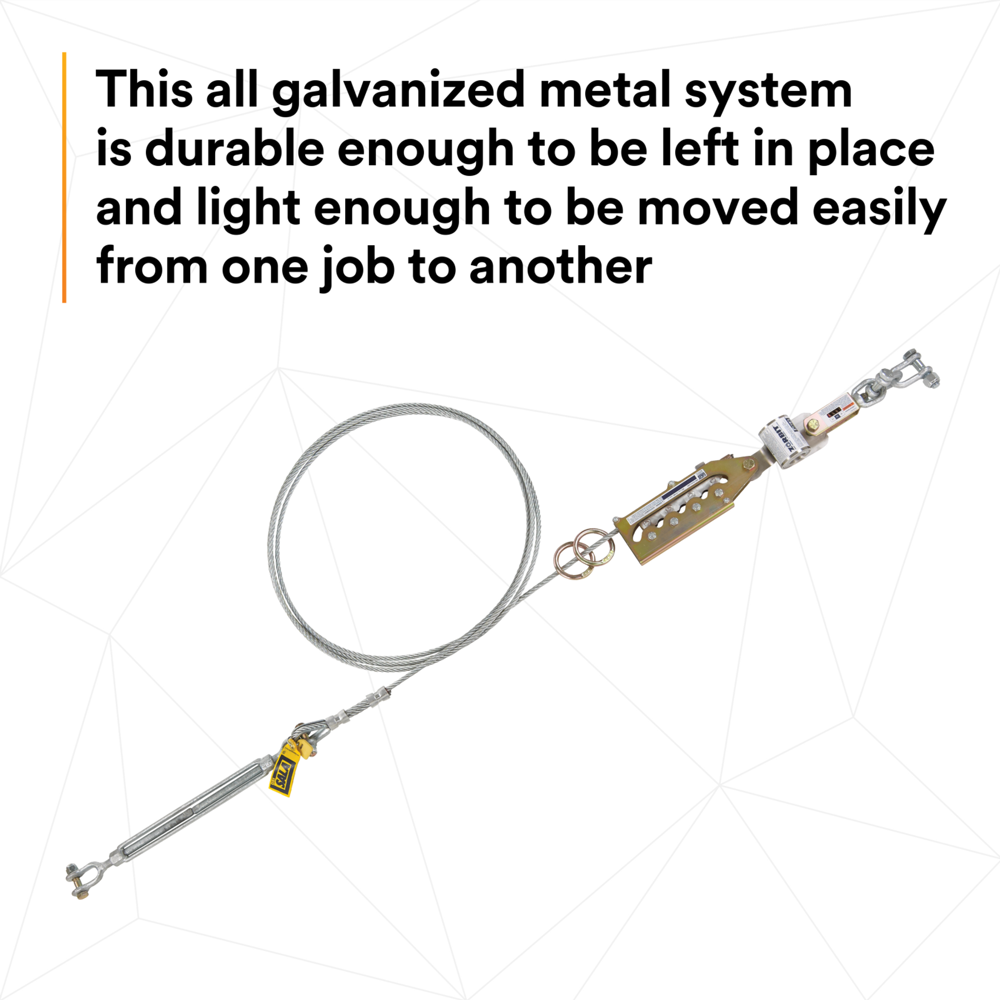 3M DBI-SALA Sayfline 80 ft. Galvanized Cable Horizontal Lifeline System - 7602080
