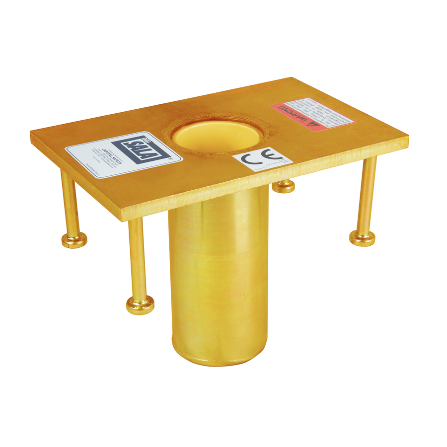 3M DBI-SALA Confined Space Permanent Flush Floor Mount Sleeve Davit Mast Base - Zinc Plated Steel - 8510311