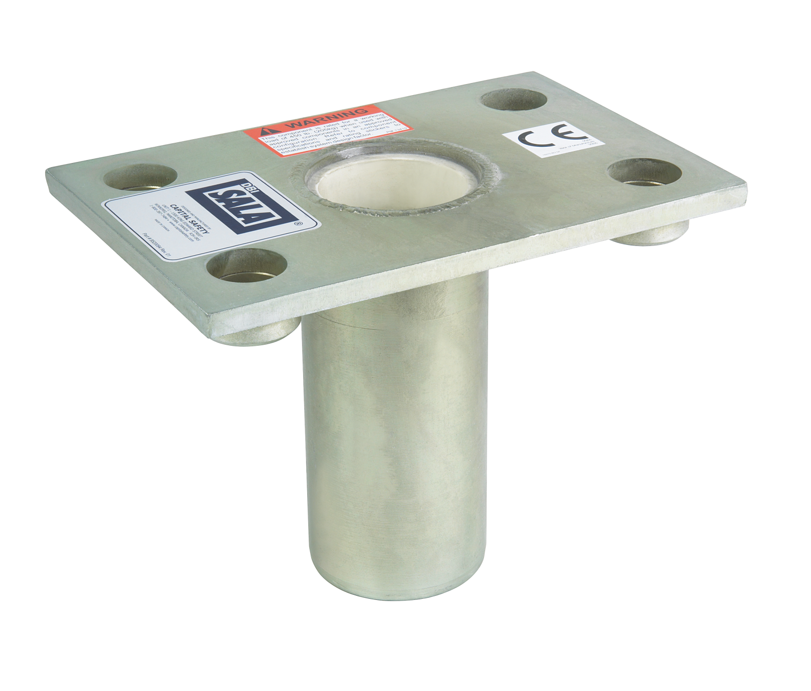 3M DBI-SALA Confined Space Permanent Flush Floor Mount Sleeve Davit Mast Base - Stainless Steel - 8512827