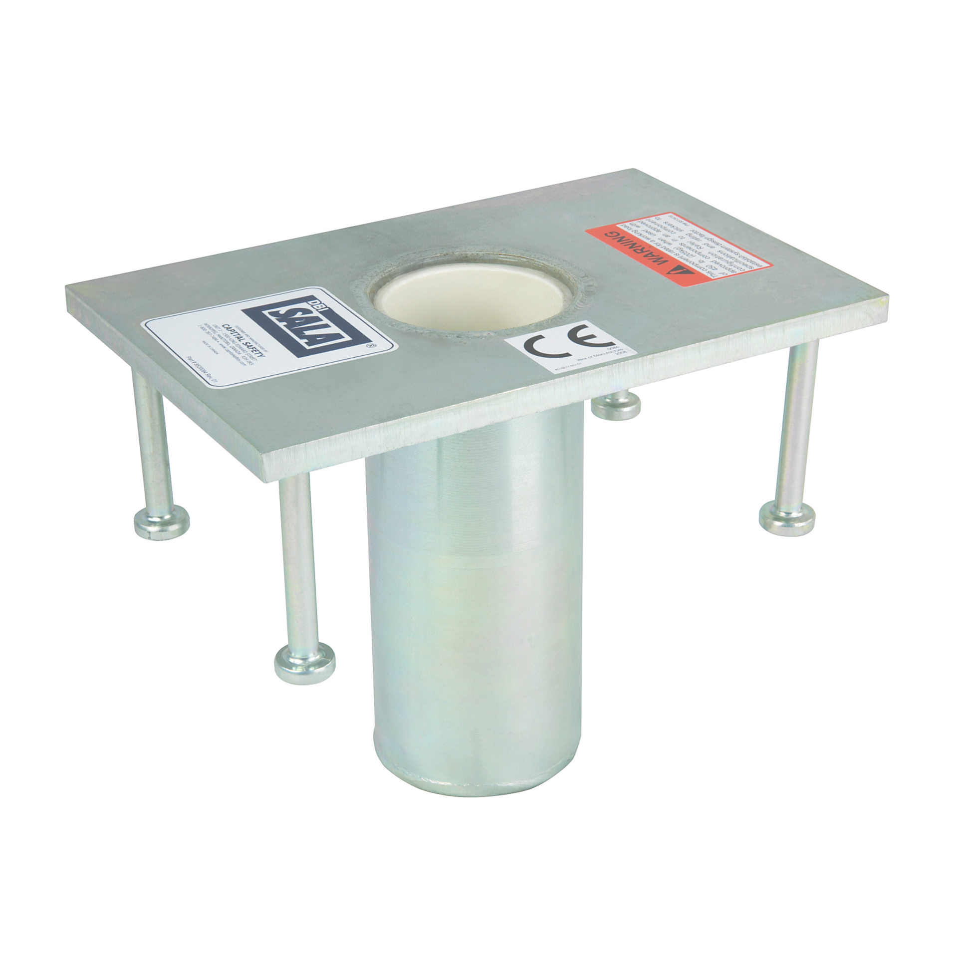 3M DBI-SALA Confined Space Permanent Flush Floor Mount Sleeve Davit Mast Base - Stainless Steel - 8512828