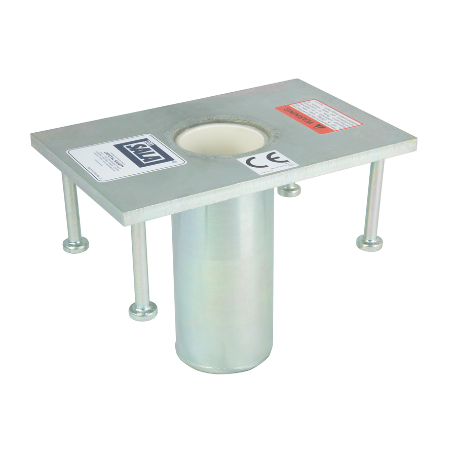 3M DBI-SALA Confined Space Permanent Flush Floor Mount Sleeve Davit Mast Base - Stainless Steel - 8512828