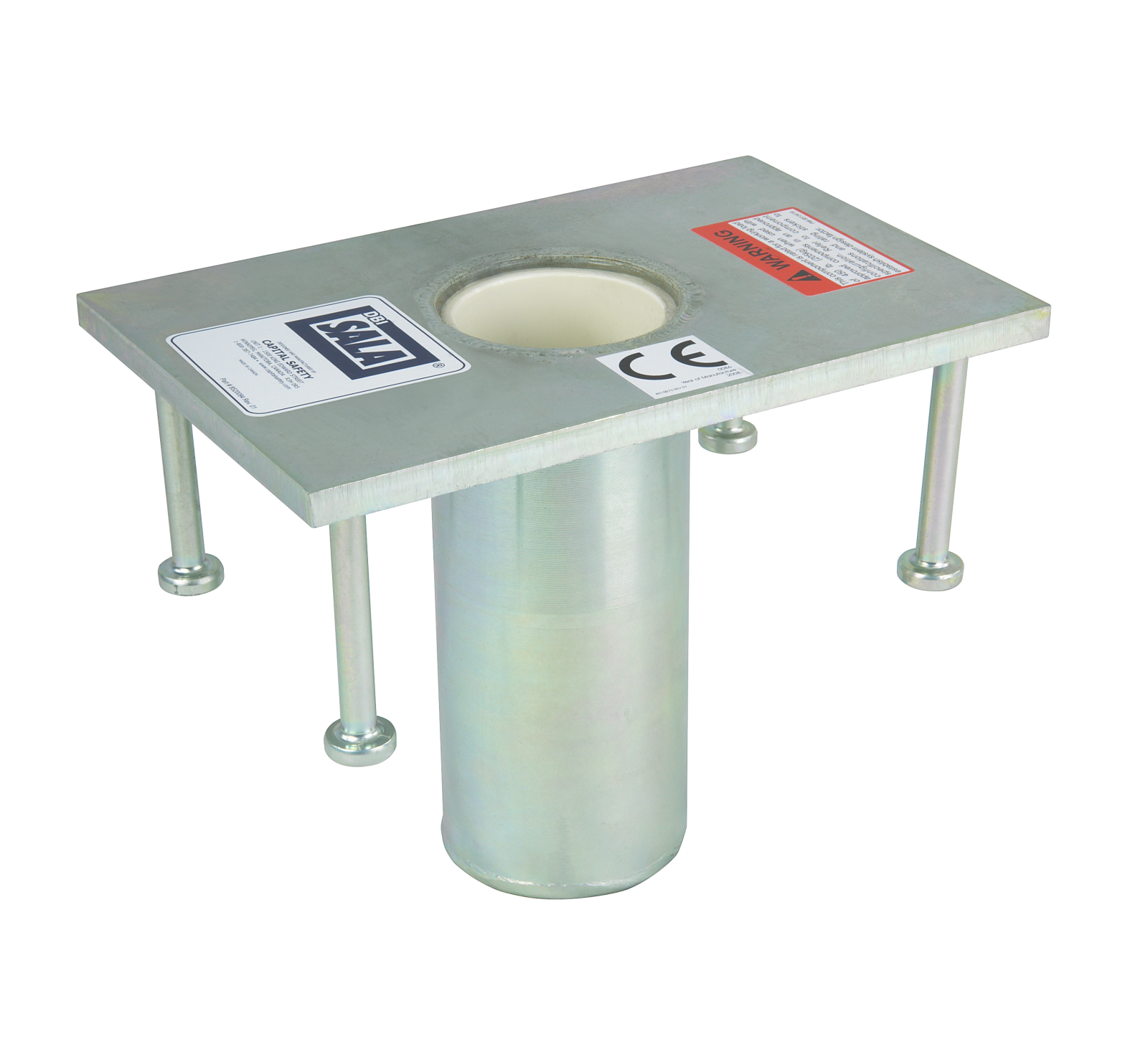3M DBI-SALA Confined Space Permanent Flush Floor Mount Sleeve Davit Mast Base - Stainless Steel - 8512828