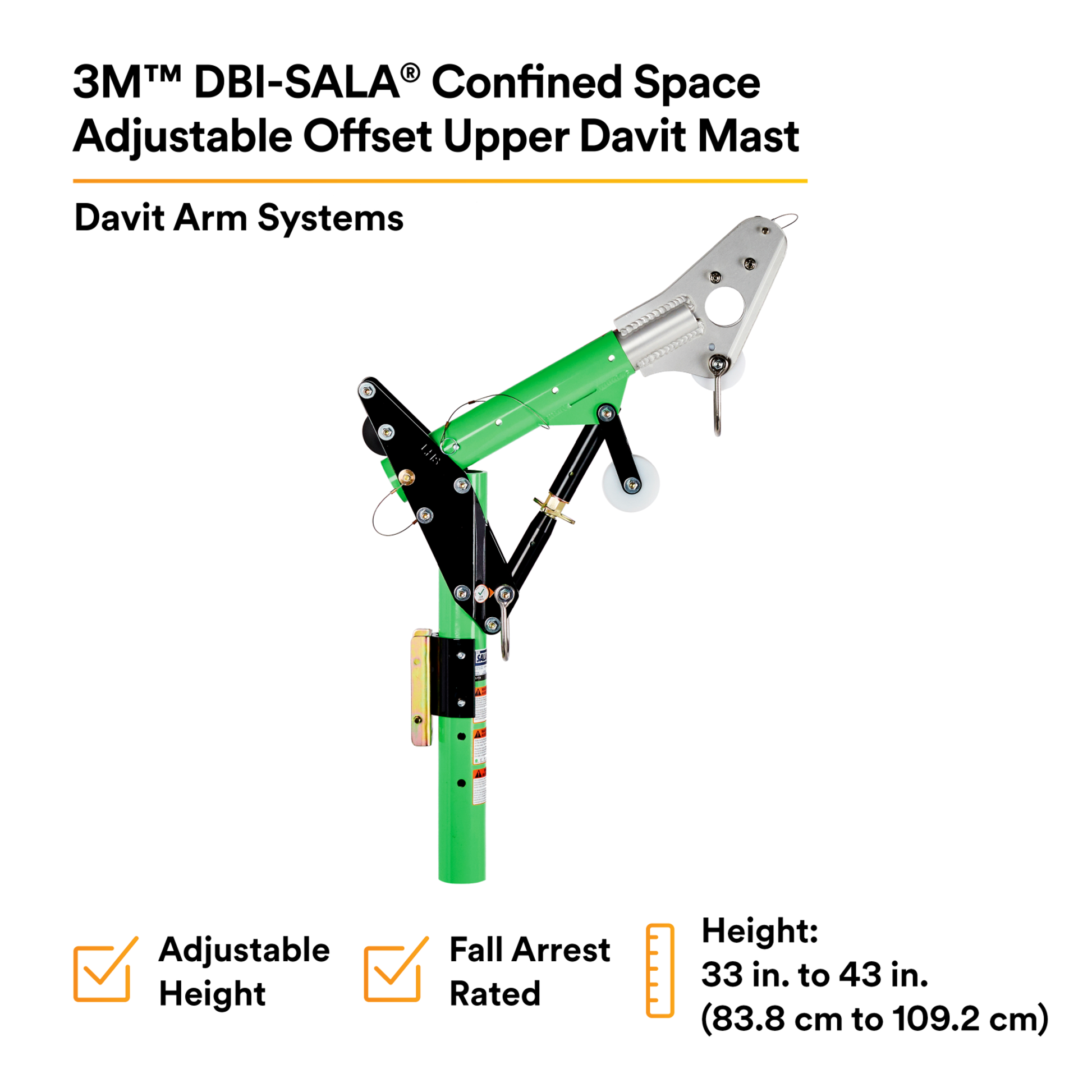 3M DBI-SALA Confined Space Adjustable Offset Upper Davit Mast - 8518001