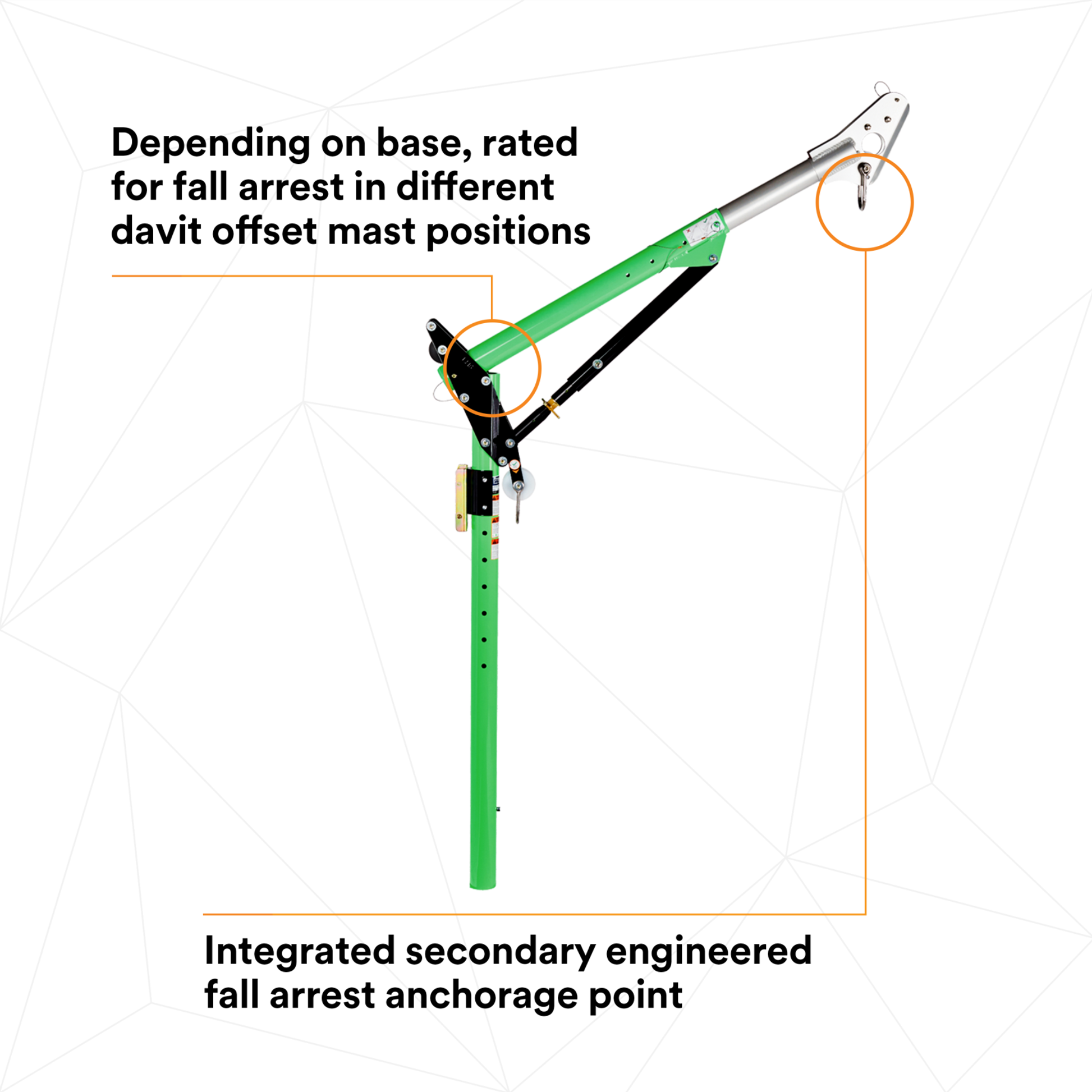 3M DBI-SALA Confined Space One-Piece Adjustable Offset Davit Mast - 8518385