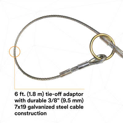 3M Protecta Pass-Thru Cable Tie-Off Adapter Anchor - Galvanized Steel - 6 ft - 2100193