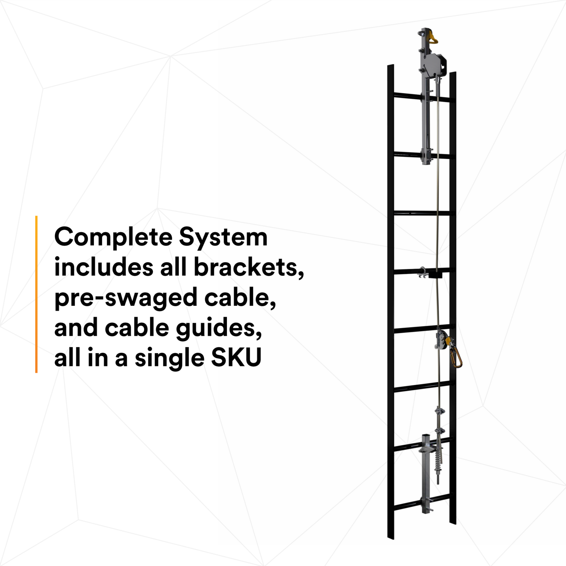 3M DBI-SALA Lad-Saf Cable Vertical Safety System - Stainless Steel - 20 ft. - 6119020