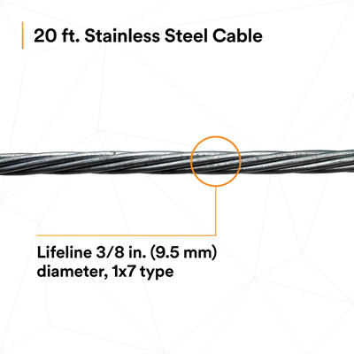 3M DBI-SALA Lad-Saf Cable Vertical Safety System - Stainless Steel - 20 ft. - 6119020