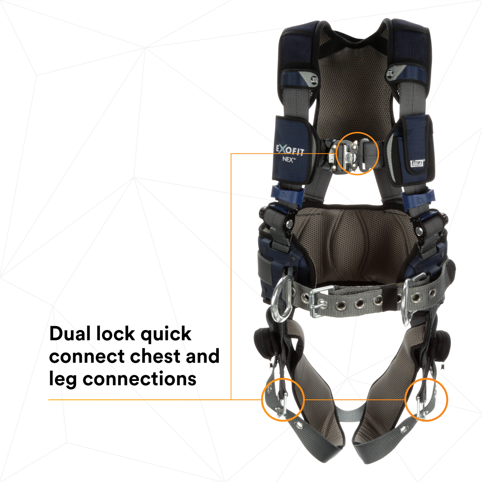 3M DBI-SALA ExoFit X300 Comfort Construction Positioning Safety Harness - Large - 1140183