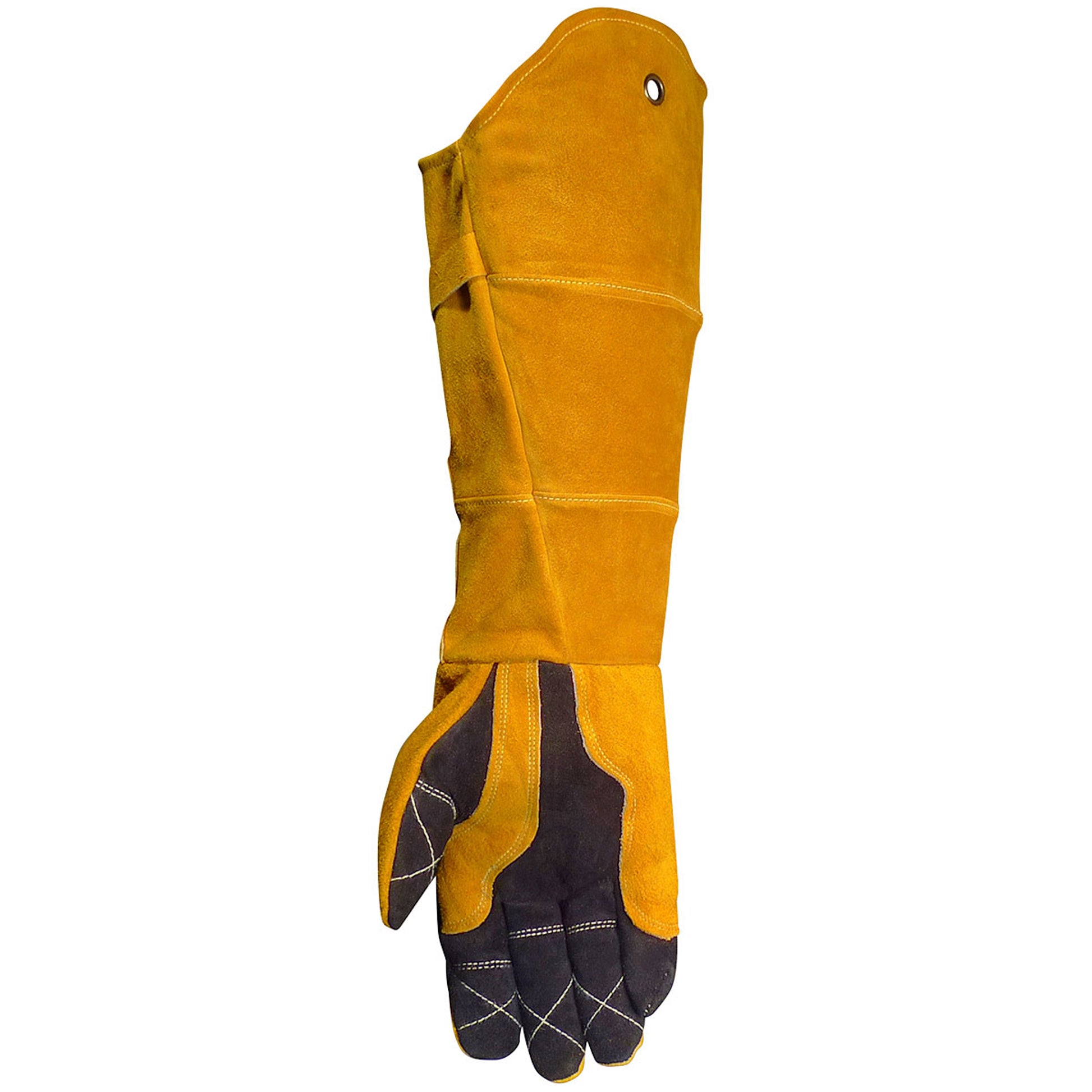 Caiman Premium Split Deerskin MIG/Stick Welder's Glove w/Fleece/Foam Insulation - 21" Length - Gold - 6/PR - 1878