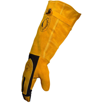 Caiman Premium Split Deerskin MIG/Stick Welder's Glove w/Fleece/Foam Insulation - 21" Length - Gold - 6/PR - 1878