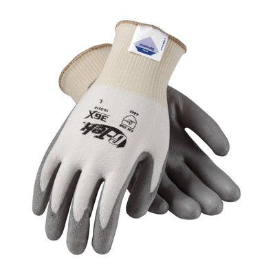 G-Tek 3GX Seamless Knit Dyneema Diamond Blended Glove w/Polyurethane Coated Flat Grip on Palm & Fingers - White - 1/DZ - 19-D310