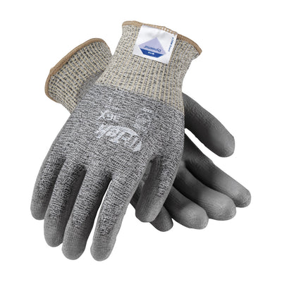 G-Tek 3GX Seamless Knit Dyneema Diamond Blended Glove w/Polyurethane Coated Flat Grip on Palm & Fingers - Salt Pepper - 1/DZ - 19-D320