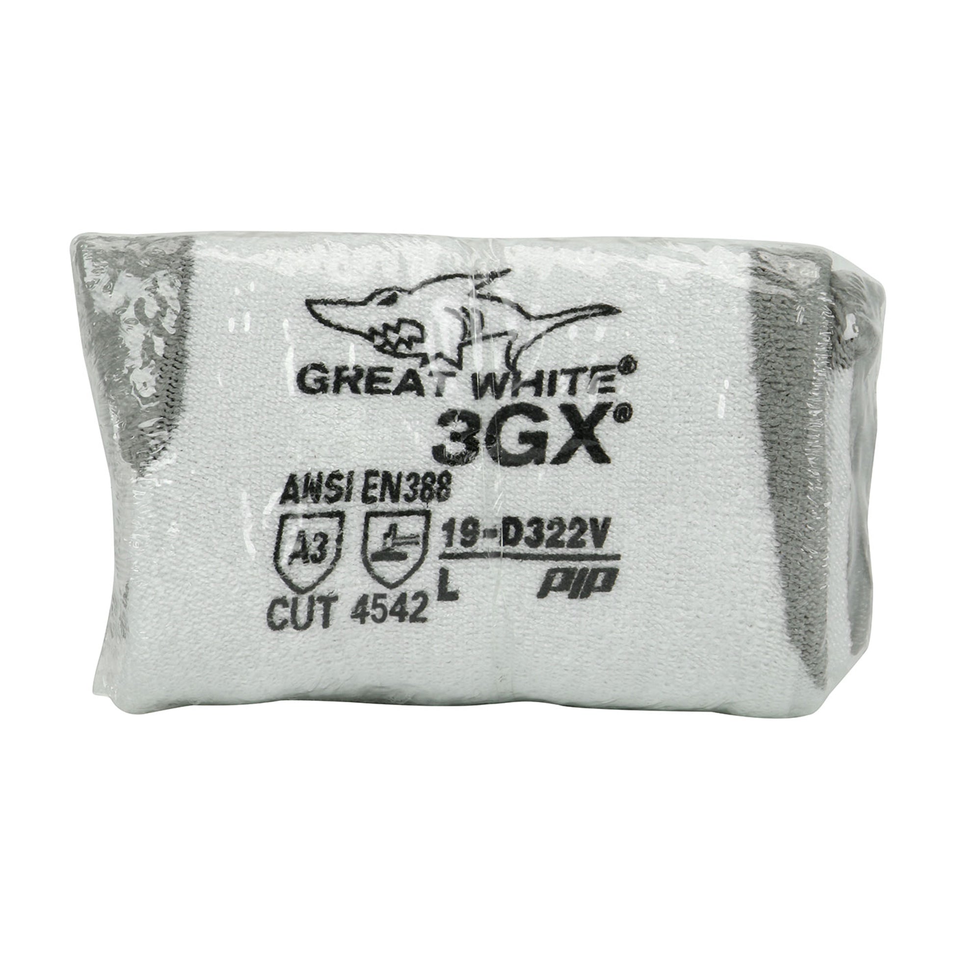 Great White ECO Series Seamless Knit Dyneema Diamond 2.0 Blended Glove w/Polyurethane Coated Flat Grip on Palm & Fingers - Vend-Ready - - 6/PR - 19-D322V