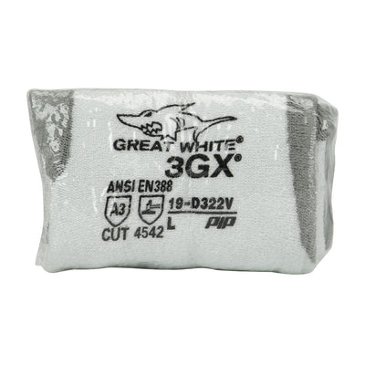 Great White ECO Series Seamless Knit Dyneema Diamond 2.0 Blended Glove w/Polyurethane Coated Flat Grip on Palm & Fingers - Vend-Ready - 6/PR - 19-D322V