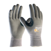 MaxiCut Dry Seamless Knit Dyneema / Engineered Yarns Glove w/Nitrile Coated Foam Grip on Palm  Fingers & Knuckles - Gray - 1/DZ - 19-D475
