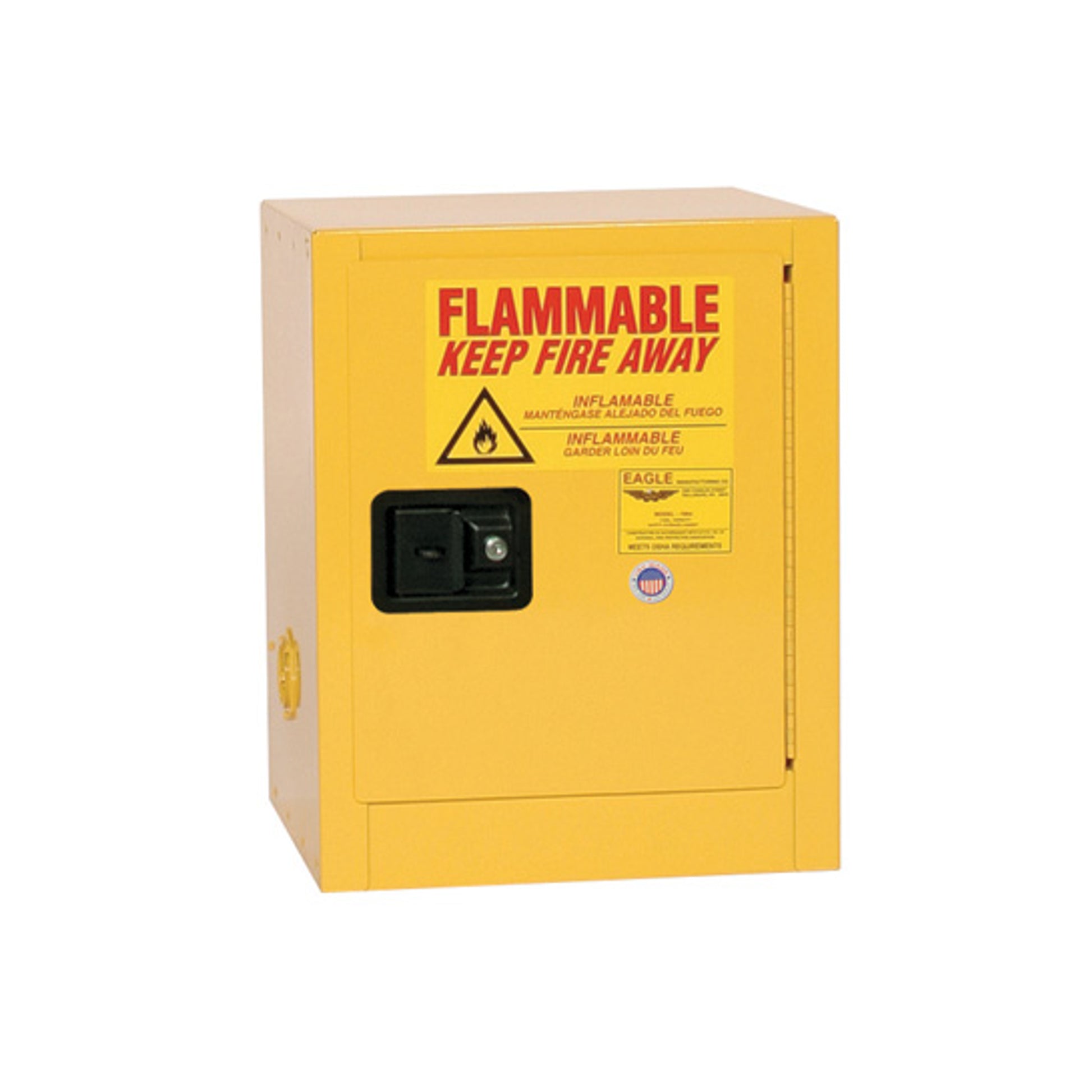 Eagle Bench Top Flammable Liquid Safety Cabinet - 4 Gallon - 1 Shelf - 1 Door - Manual Close - Yellow - 1904X