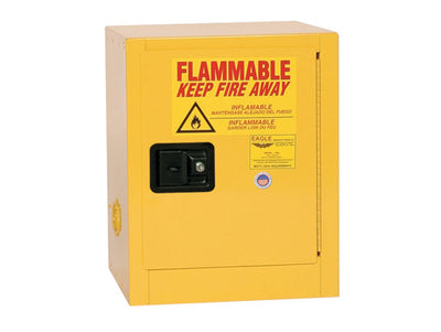Justrite Bench Top Flammable Liquid Safety Cabinet - 4 Gallon - 1 Shelf - 1 Door - Manual Close - Yellow - 1904X