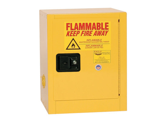 Eagle Bench Top Flammable Liquid Safety Cabinet - 4 Gallon - 1 Shelf - 1 Door - Manual Close - Yellow - 1904X