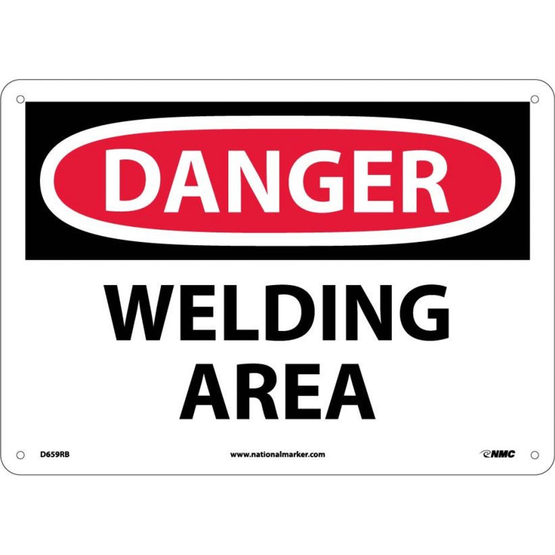 Danger Welding Area 10X14 Rigid Plastic