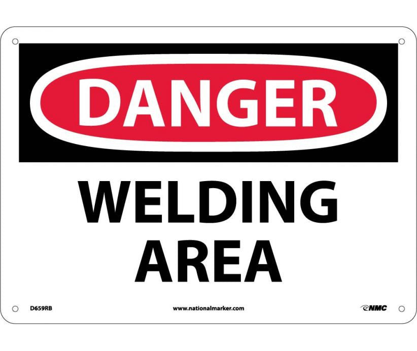Danger Welding Area 10X14 Rigid Plastic