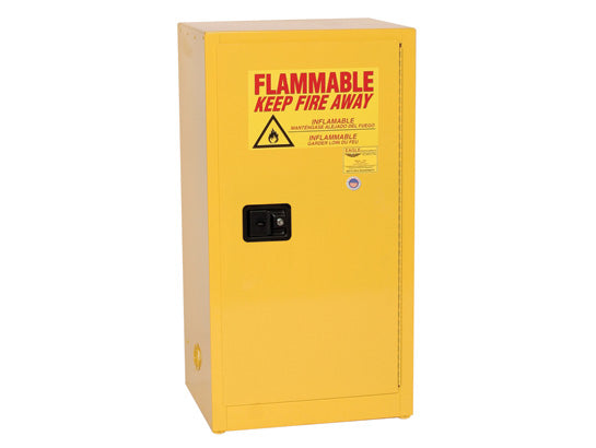 Eagle Space Saver Flammable Liquid Safety Cabinet - 16 Gallon - 1 Shelf - 1 Door - Manual Close - Yellow - 1906X
